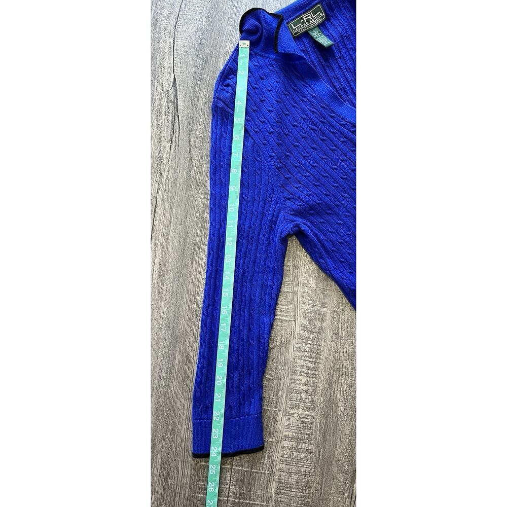 Ralph Lauren LRL Active Women’s Cable Knit Polo Sweater Top V-Neck VTG Size L - Picture 9 of 9